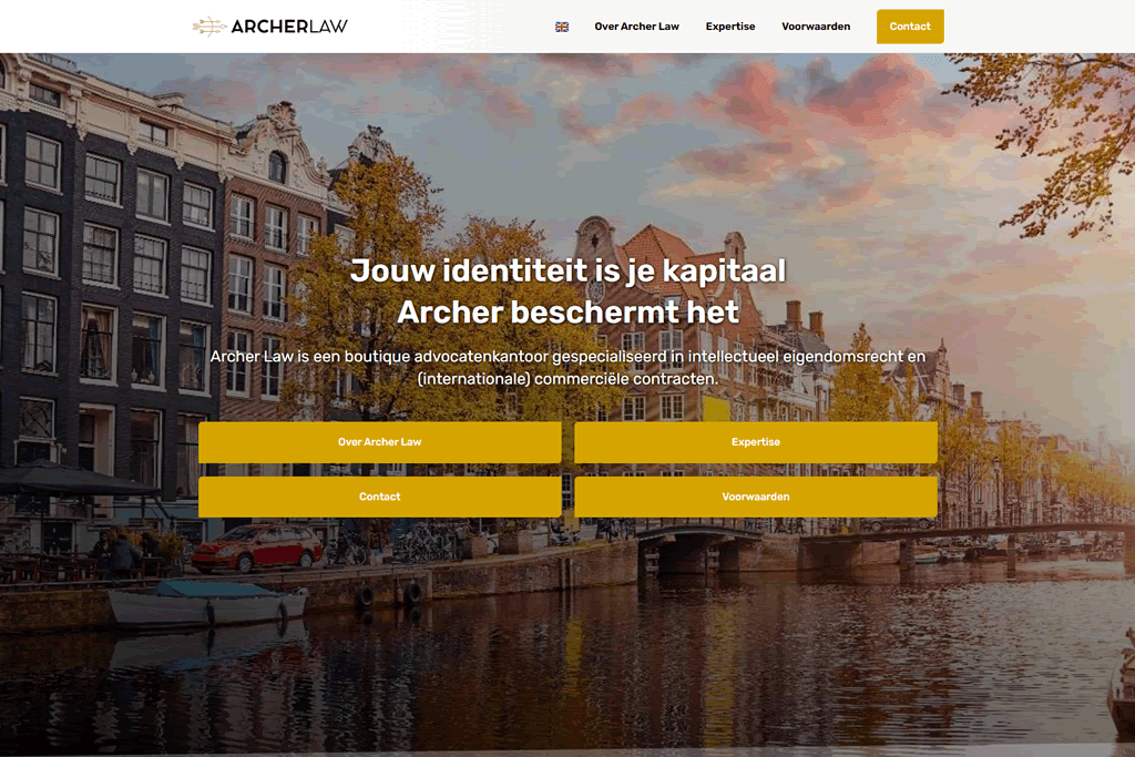 Portfolio item: de WordPress installatie en hosting voor boutique advocatenkantoor Archer Law